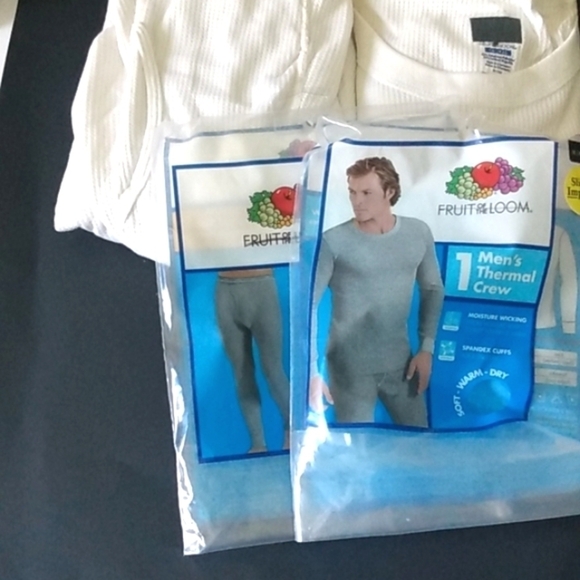 FRUIT OF THE LOOM THERMAL CREW NECK TEE & LONG BRIEF MOISTURE WICK PANTS 4XL NWT - Picture 6 of 6